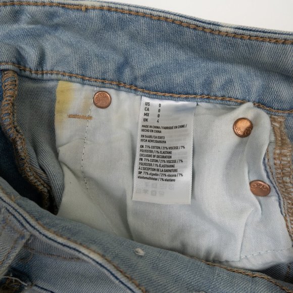 AMERICAN EAGLE Hi-Rise Shortie jean shorts Ne(x)t Level Stretch size 0 - Picture 8 of 10